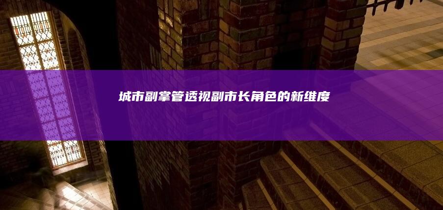 城市副掌管：透视副市长角色的新维度